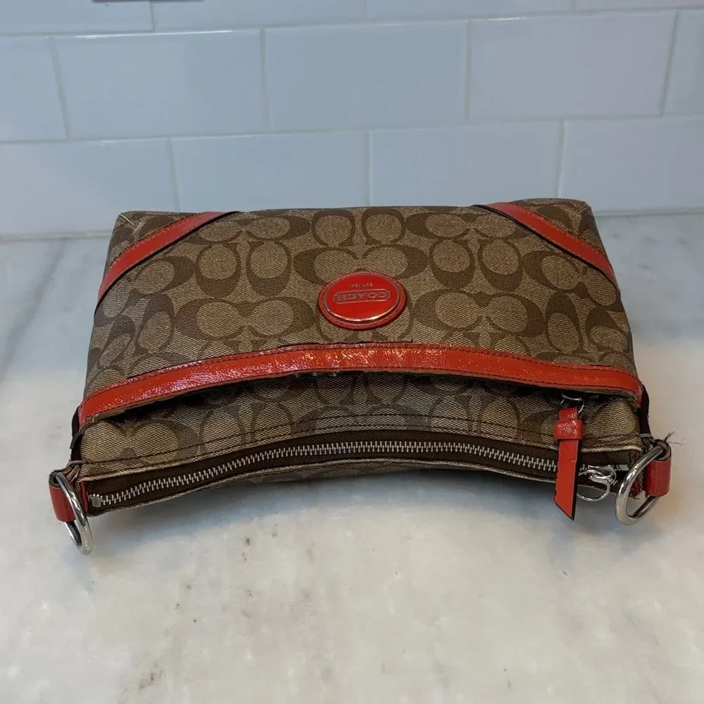 Coach Crossbody Purse Heritage Jacquard Logo Monogram Shoulder Bag Handbag - Picture 11 of 16